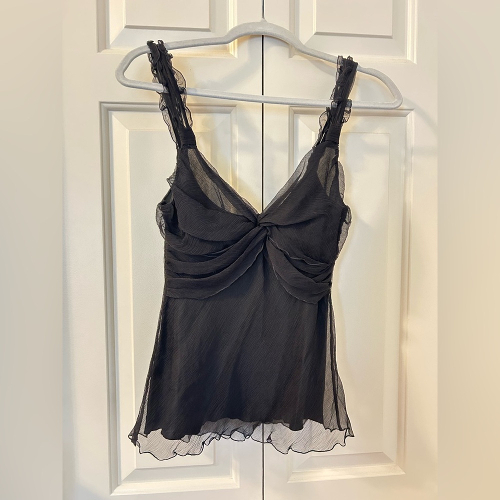 Moschino Cheap and Chic Silk Black Sheer sleeveless top